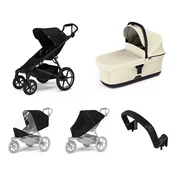 Mestni voziček Thule Urban Glide 4-wheel Black + Bassinet Soft beige SET 5in1