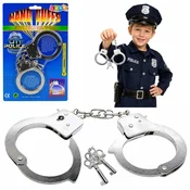 slomart LEAN TOYS Kajdanki za malega policista, kovinske, srebrne