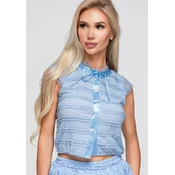 Ženska čipkasta bluza s kratkimi rokavi