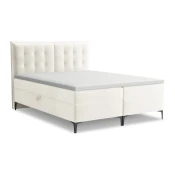 Kremno bela boxspring postelja s prostorom za shranjevanje 180x200 cm Mikana – Makamii