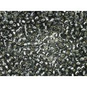 Kašaste perle (seed beads) 2 mm siva srebrna linija