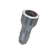 DUDAO Avtomobilski polnilnik USB-A USB-C PD QC LED 120 W - siv