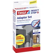 Tesa aluminijasta adapterska objemka za komarnike in podboje vrat, črna, 3 kosi.
