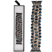 Nova raztegljiva zapestnica Sparkling Crystals Imperial Blue za Apple Watch 38/40/41 mm modra