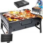 shumee TG71421 Vrtni žar na oglje, prenosni zložljivi kovček, kamping žar