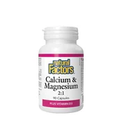 Natural Factors – Kalcij in magnezij 2:1 z vitaminom D3, 90 kapsul