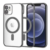 Ovitek Techsuit Luxury Crystal MagSafe za iPhone 12 - črn