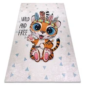 eoshop BAMBINO 1960 pralna preproga Tiger, indijanska za otroke proti zdrsu - bela ( - Velikost: 140x190 cm)