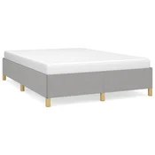 Vidaxl Posteljni okvir brez vzmetnice svetlo siv 140x200 cm tkanina