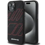 MERCEDES Ovitek MagSafe AMG za iPhone 15 Plus, veliki rombi, črne barve