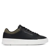 Superge Tommy Hilfiger Th Court Core Lth Mix Collar FM0FM05970 Črna
