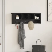 Vješalica za kapute na zidu Zidne Crni hrast 75 x 16 x 26 cm