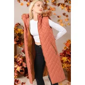 Z6718 DEWBERRY WOMENS VEST-CAMEL
