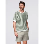 Ombre Cotton T-shirt with print on chest and back - dark beige
