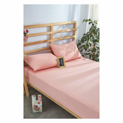 Rožnata napenjalna bombažna rjuha 180x200 cm – Mila Home