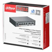 Dahua CS4006-4ET-60 6-portni oblačni upravljani namizni stikalo z 4 porti PoE