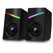 Connect IT NEO PC zvočniki 2.0, 3 W, RGB osvetlitev, 3,5 mm priključek + USB, ČERNA