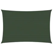 Greatstore Senčno jadro 160 g/m2 temno zeleno 6x7 m HDPE