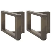 Noge za klub stolic T-oblika 2 kom Crne 50x25x(30-31) cm Celik