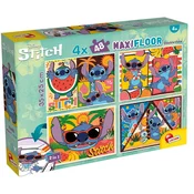 Disney Stitch 2 v 1 maxi 4x48-delna sestavljanka in pobarvanka 35x25 cm - Lisciani