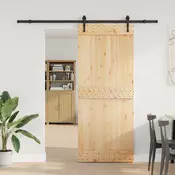 vidaXL Drsna vrata NARVIK Naravna in črna 85 x 210 cm (213,5 cm)