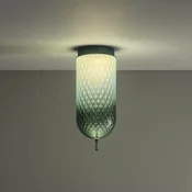 OLEV LED stropna svetilka Curuba, zelena, steklo, višina 40 cm, 2.700 K - Dnevna soba/jedilnica - Dizajn