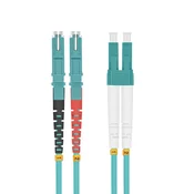 helos LWL Patchkabel E2000® (LSH)/LC Duplex 50/125µm OM3 aqua 10,0m