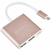 SilverStone SST-EP08P - USB 3.1 Typ-C Adapter auf HDMI/USB Type C/USB Type A - rosa SST-EP08P