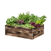 ATMOWOOD Lesena visoka greda 120 x 80 x 40 cm - ožgana