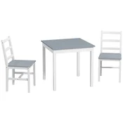 Homestar Jedilna miza komplet 3-delni 75x75x73 cm siva in bela