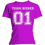 Justin Bieber Team Bieber (Skinny Fit) Fuchsia Pink L Ženske Majica