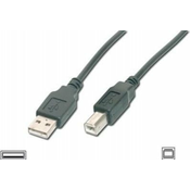 USB connection kabel, type A - B M/M, 1.0m, USB 2.0 suitable, bl