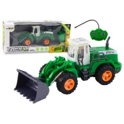 slomart LEAN TOYS RC bager nakladač, daljinsko voden, dvigljiva roka, zelen