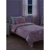 Sinsay - Set posteljine sa fluorescentnim motivom jednoroga - pastelno roze