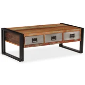 Stolic za kavu s 3 ladice od masivnog recikliranog drva 100 x 50 x 35 cm