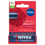 098791 NIVEA Caring Beauty 3v1 rdeč balzam za ustnice 4,8 g