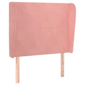 Vidaxl Vzglavje z ušesi roza 83x23x118/128 cm žamet