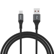 slomart Kabel Dudao L3ST USB-A - USB-C 5A 1,2m v oplet - črn