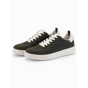 Ombre Old-school mens sneakers on thick sole - dark brown