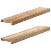Vidaxl vidaXL Okenske police 2 kosa, nedokončane, 80x15x2 cm, masiven hrastov les