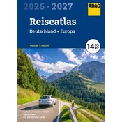 ADAC Reiseatlas 2026/2027 Deutschland 1:200.000, Europa 1:4,5 Mio.