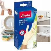 Vileda rokavice iz naravnega lateksa, velikosti M/L, 10 kosov.