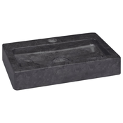 MAISON CHIC Stenski Umivalnik - Kopalna umivalnik - Lavabo črn 38x24x6,5 cm marmor, (21684699)