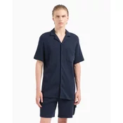 Emporio Armani za moške. EM000633_AF10792 Pleten pulover z reliefnim potiskom za domača oblačila (L), Bombaž, Kratek rokav, M
