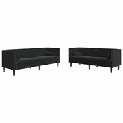 Kauc za dnevni boravak 2 pcs Crna 194 x 74,5 x 70,5 cm Baršun