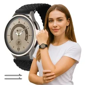 Pašček za Samsung Galaxy Watch 4 5 6 7 40mm 42mm 46mm Classic Pro črne barve