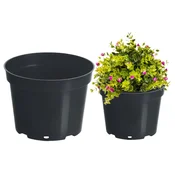 Črn plastični lonec za pridelavo 7,5 l 25 cm