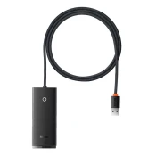 BASEUS USB 3.0 hub 4xTipA TypeC 1m crni WKQX030101