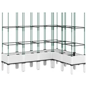 Vidaxl vidaXL Vrtni sadilnik z rešetko, bel, 160x120x142,5 cm, PP
