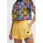 Kratke hlače adidas ženske, rumena barva, IS0662